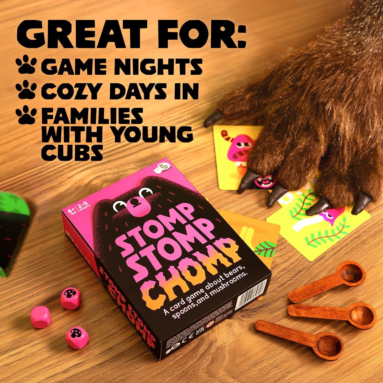Big Potato Games Stomp Stomp Chomp Family Card Game for Kids 6+ (Walmart Exclusive)