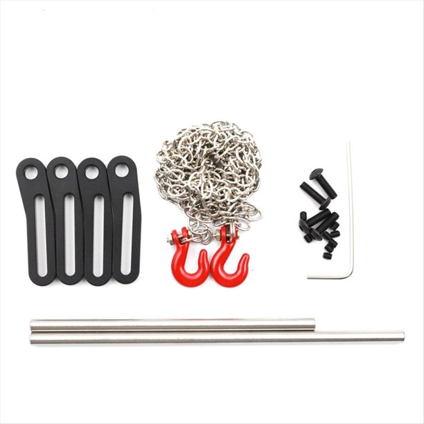 Kit de Parachoques Delantero y Trasero Ajustable para Actualización de Coche RC para 1/10 SCX10 TRX4 LCG RC Piezas de Actualización de Coche Negro