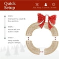 thumbnail image 4 of Best Choice Products 30in Pre-Lit Outdoor Christmas Wreath, LED Metal Holiday Decor w/ 100 Lights, Bow - Gold/Red, 4 of 7