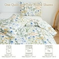 thumbnail image 3 of Green Essen Quilt Set Twin Size 3 Piece Bedspread Coverlet Home Lightweight Quilt Bedding Country Dark Scent Yellow Flower Quilt Soft Microfibers Quilt Bedspread with Pillow Shams, 3 of 6