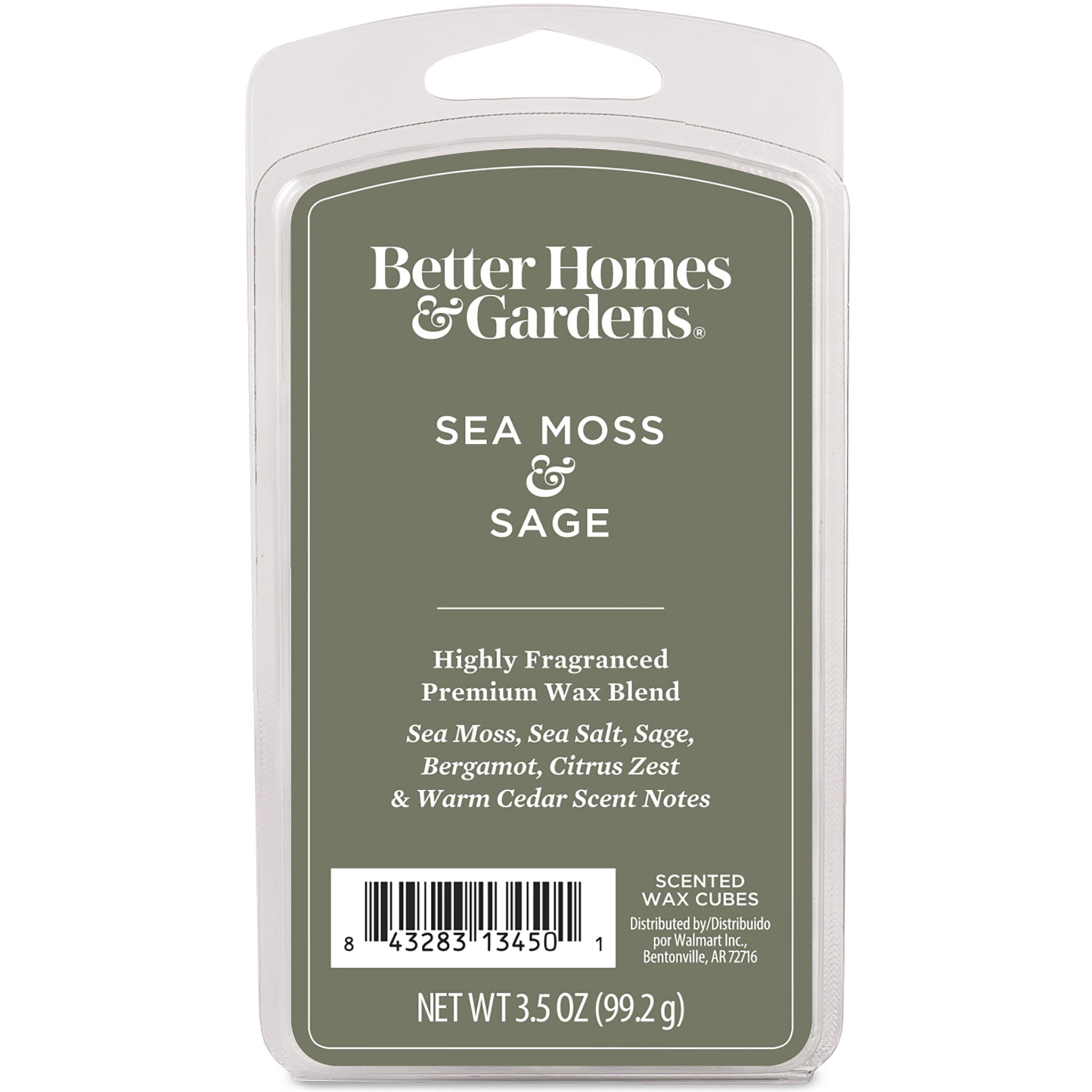 Sea Moss & Sage Premium Scented Wax Melts, Better Homes & Gardens, 3.5 oz (1-Pack)
