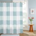thumbnail image 4 of Aqua White Buffalo Check Shower Curtains for Bathroom, Farmhouse Plaid Modern Geometric Waterproof Fabric Shower Curtain, Decorative Bathroom Curtain for Bathtub, 66"x72" , No Hooks Included, 4 of 9