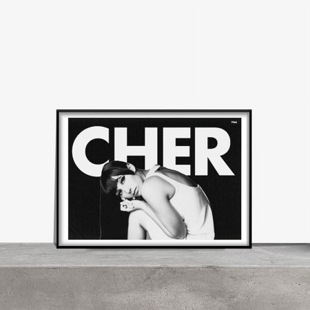 POSTER Cher 60s Black & White Nostalgia Retro Vintage Music Poster Print -UNFRAMED