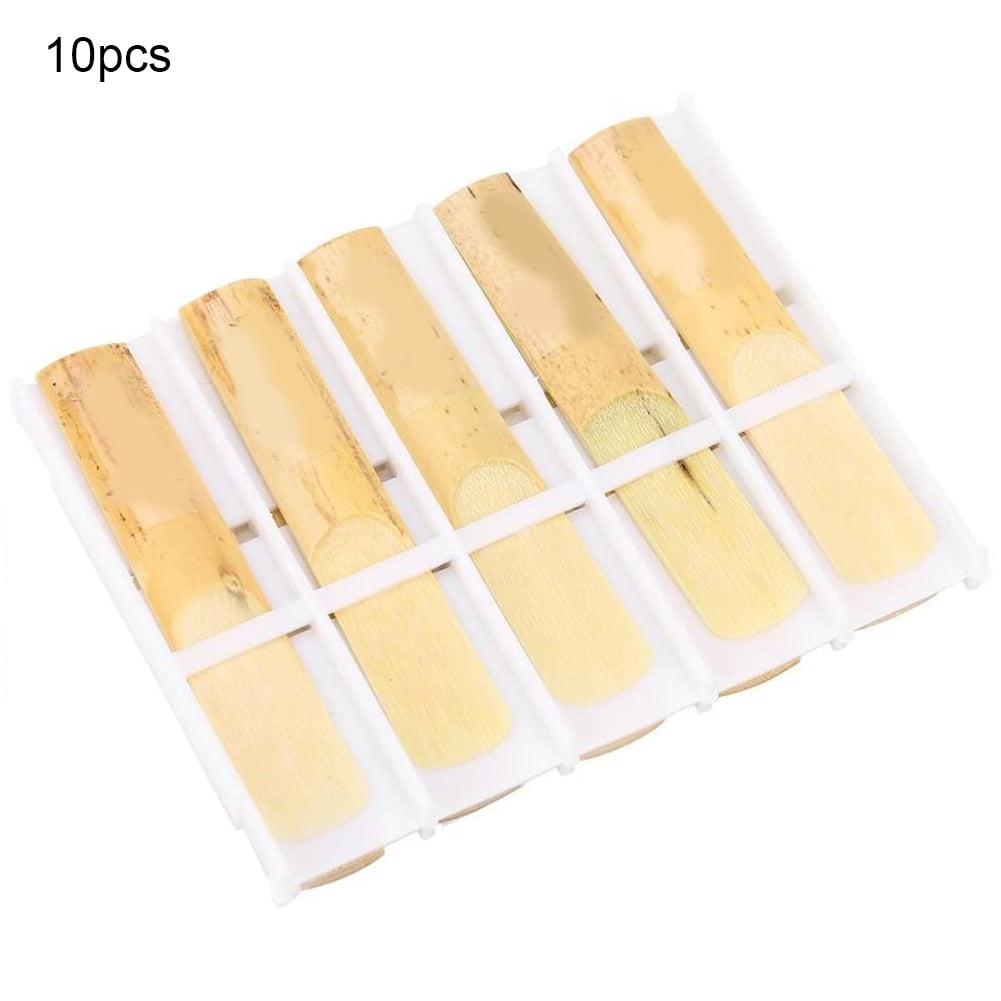 10pcs Clarinet Reeds,Plastic B-Flat 2.5 Clarinet Reeds Repair Parts Reed Accessory with Transparent Case 