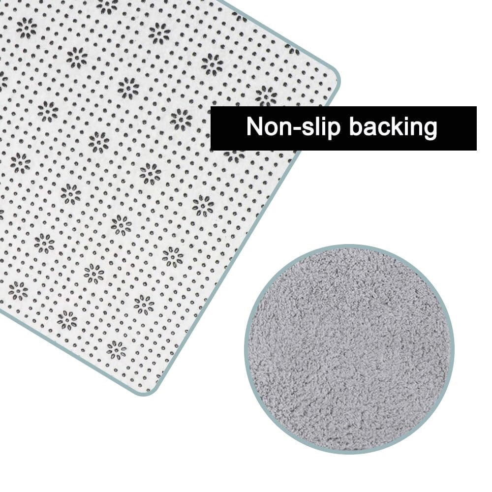 L-Shaped Bath Mat, Corner Bath Mat, Washable Carpet,Water Absorbent Soft Bath Rug, Non-Slip Floor Mats for Bathroom Bedroom Kitchen Living Room