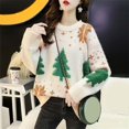 thumbnail image 2 of Suéter de punto holgado con estampado de invierno alto y grueso informal de Navidad para mujer, sudaderas altas para hombre, suéter de trabajo, 2 of 4