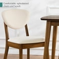 thumbnail image 5 of Best Choice Products 4-Piece Mid-Century Modern Upholstered Wooden Dining Set w/ 2 Chairs, Bench - Walnut/Cream, 5 of 7