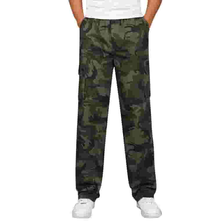 大特価放出! Green Army Men Cotton Loose Casual Fashion Mens Pants Cargo Clothing