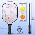 thumbnail image 4 of Pickleball Paddles Set Of 2, Fiberglass Surface, Vintage Floral & Butterfly, 4 Balls & Bag, 4 of 5