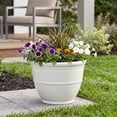 thumbnail image 2 of Mainstays Ferenza Round Recycled Resin Planter, White, 14 in x 14 in x 10 in, 2 of 6