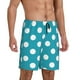 thumbnail image 2 of Balery Sky Blue And White Polka Dot Pantalones cortos de pijama de punto de algodón para hombre con cinturilla y bolsillos-Medium, 2 of 6