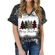 thumbnail image 1 of Puntoco Mujeres Summerchristmas Funny Letter Impreso Blusa Camisetas Casual Cuello en V Manga corta Camisetas tops Puntoco Puntoco-3895, 1 of 6