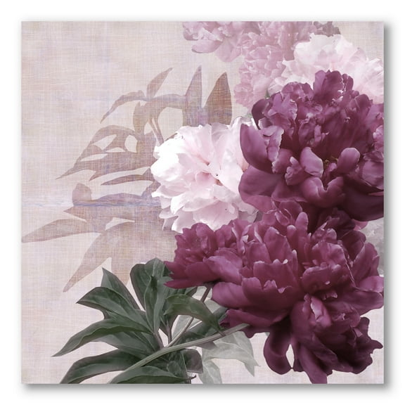 Ancient Pink and Purple Flowers I 16 in x 16 in Photography Canvas Art Print, by Designart