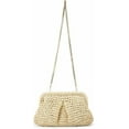thumbnail image 3 of Straw Clutch Purse for Women Cloud Dumpling Pouch Straw Crossbody Shoulder Handbag Summer Beach Woven Bag（Beige), 3 of 7