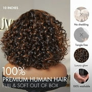 LUVME 12 Effortless Elegance Copper Highlight Bouncy Curl Wig Minimalist HD Lace Glueless Wig Pre-Cut Lace for Women 1pc