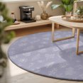 thumbnail image 3 of Round Rugs 5Ft, Purple Botanical Round Area Rug Washable Indoor Throw Carpet, Farmhouse Summer Floral Leaves Soft Non Slip Circle Rug for Cabinet Bathroom Home Decor Aesthetic, 3 of 8