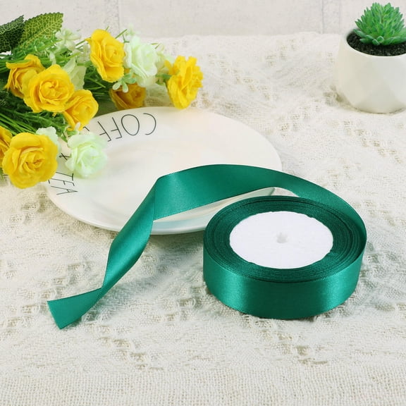 ETEREAUTY Double Sided Smooth Satin Ribbon in Green for Wedding Invitations, Party Decorations, and Home Decor Crafts