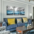 thumbnail image 2 of Black And White Beach Wall Paintings Wall Decorations For Living Room Canvas Wall Art For Bedroom Office Wall Decor Blue Ocean Sea Wave Pictures Prints Artwork Modern Home Decor 3 Piece, 2 of 6