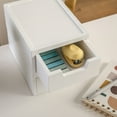 thumbnail image 5 of Martha Stewart Weston 2 Pack Stackable White Engineered Wood Boxes with Drawers, Office Desktop Organizers, 5.25" x 7", 5 of 9