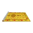 thumbnail image 2 of Ahgly Company Machine Washable Indoor Rectangle Oriental Yellow Traditional Area Rugs, 7' x 9', 2 of 4