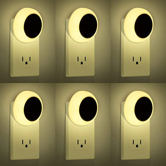 6 Pack Blue Night Light, LED Night Lights Plug into Wall with Dusk to Dawn sensors, Plug in Night Lights for Kids Room, Bedroom, Bathroom, Baby Nursery,Stair Lights, Hallway Light