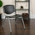 thumbnail image 2 of WYDK Home and Office Black Plastic Stack Chair with Perforated Back - Guest Chair, 2 of 10
