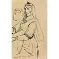 thumbnail image 2 of Benjamin Robert Haydon 16x24 Black Ornate Framed Double Matted Museum Art Print Titled: Study of a Woman Wearing a Headdress, 2 of 5