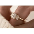 thumbnail image 4 of vylahjewellery 14K Solid White Gold Anniversary Ring Classic Proposal Ring for Women Emerald Cut Moissanite Diamond Wedding Band Cluster Engagement Ring, 4 of 6