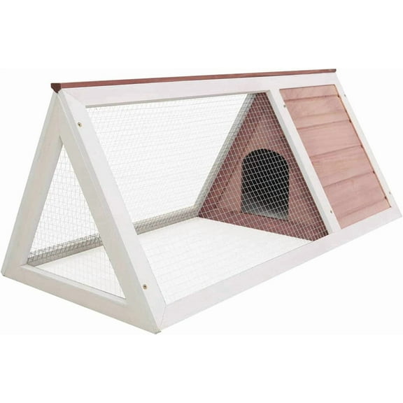 Tidyard Wooden Rabbit Cage with Door Fir Wood Chicken Coop House Guinea Pig Small Animal Pet Cage Brown 38.5 x 19.6 x 16.1 Inches (L x W x H)