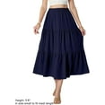 thumbnail image 6 of JWD Summer Maxi Skirt for Women Boho Lightweight Flowy Tiered Long Beach Skirts with Pockets Navy Blue M, 6 of 8