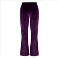 thumbnail image 5 of Mifsaly Velvet Flare Pants for Women High Waisted Pant formal Business Comfy Velour Work Trousers Going Out Spring Summer Outfits with Pockets, 5 of 7