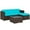 Turquoise, variant on Outsunny Wicker Patio Furniture w/ Padded Cushions, Corner Sofa Sets, Turquoise
