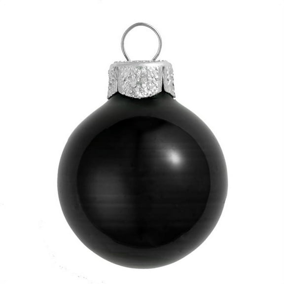 Whitehurst Shiny Finish Glass Christmas Ball Ornaments - 4" (100mm) - Black - 6ct