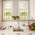 thumbnail image 3 of 3 Piece Kitchen Curtains and Valances Set Yellow Lemons Cafe Curtains 36 Inch Length Summer Botanical Checkered Farmhouse Valance & Tier Curtain for Living Room Bedroom Small Window 54"x18"+27"x36"*2, 3 of 6