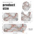 thumbnail image 3 of White and Copper Marble Pattern Bathroom Rug Set 4 Piece,Includes Contour,Lid Cover,Bath Mat,Non-Slip Extra Soft Absorbent Washable, 3 of 5