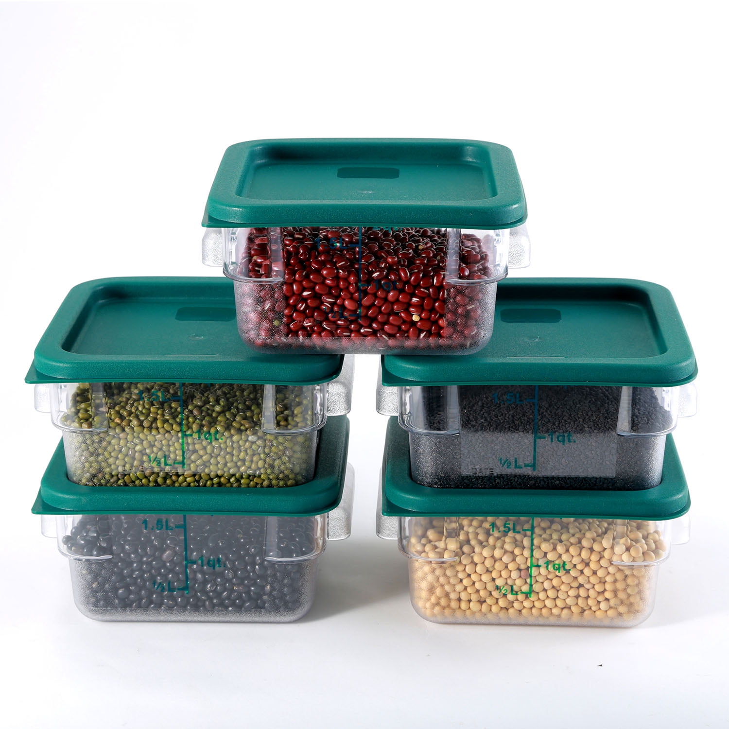 Hakka 2 Qt Commercial Grade Square Food Storage Containers ...