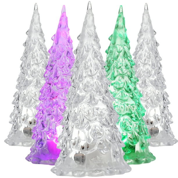 lámparas navideñas para árbol: Mini árbol de Navidad iluminado - Luz nocturna colorida para decoración de mesa, centro de mesa o centro de fiesta