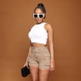 thumbnail image 4 of Shorts cargo ajustados para mujer (Caqui, L, HIP108cm), 4 of 5