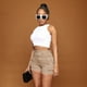 thumbnail image 4 of Shorts cargo ajustados para mujer (Caqui, L, HIP108cm), 4 of 5