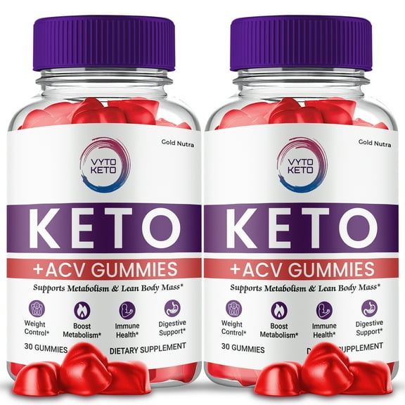 (2 Pack) Vyto Keto ACV Gummies, Apple Cider Vinegar, Max Strength, 2 Month Supply Dietary Supplement, Made in USA