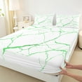 thumbnail image 3 of Manfei Aesthetic Marble Full Size Sheets,Modern Fluid Art Bed Sheets,Green White Sheet Sets For Adult,Breathable Bedroom Decor,4 Pieces, 3 of 7