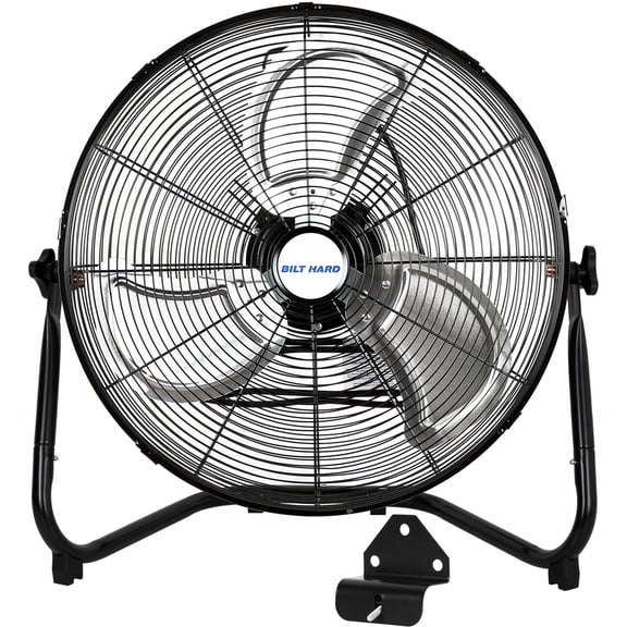 BILT HARD 20" High Velocity Floor Fan, 4600 CFM 3-Speed with Wall-Mounting System, Heavy Duty Metal Industrial Fans for Garage, Warehouse, Basement