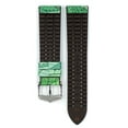 thumbnail image 3 of Hirsch Leaf Vegan Leather Watch Strap - Green - M - 18mm - Silver Buckle - Natural Rubber, 3 of 8