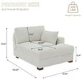 thumbnail image 3 of DREAMSIDEA Oversized Chaise Lounge Indoor Furniture Modern Corduroy Lounge Chaise Sofa with Left Armrest for Living Room Indoor Lounge Chair,Sea Salt Grey, 3 of 6