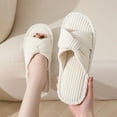 thumbnail image 4 of Slippers for Women House Bedroom Corduroy Bow Crossbands Slide Slipper Shoes Comfy Trendy Gift Slippers, 4 of 5