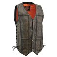 thumbnail image 2 of Milwaukee Leather MLM3540 Men's Roulette Distressed Brown 10 Pocket Motorcycle Leather Vest - X-Large, 2 of 4