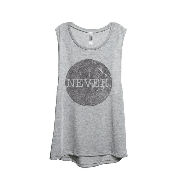 Thread Tank NEVER Women's Sleeveless Muscle Tank Top Sport Grey Small