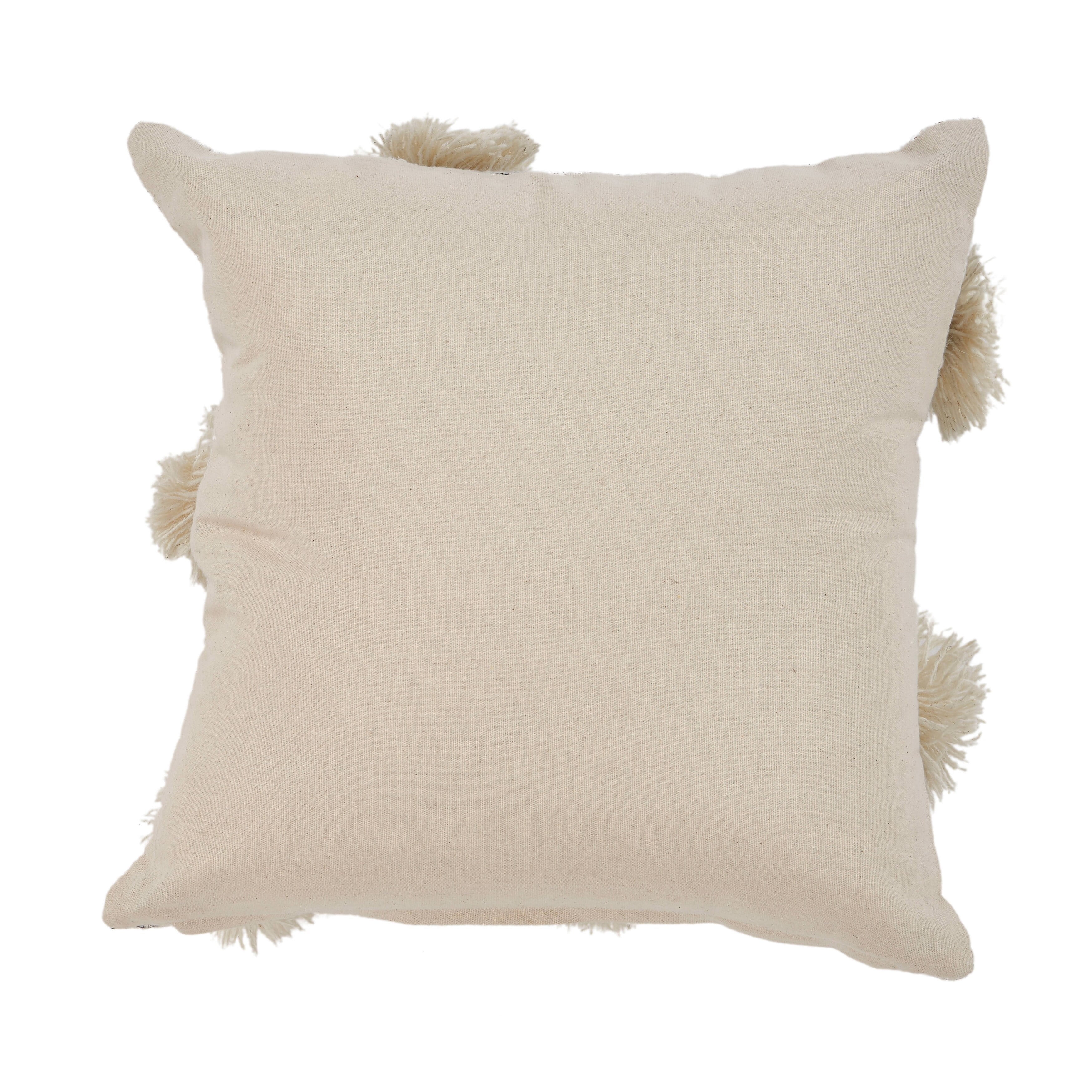 Lr Home Xavia 18" x 18" Gray/Ivory Floral Tufted Cotton Adult Decorative Throw Pillow