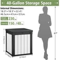 thumbnail image 2 of SONGMY 40 Gallon Outdoor Storage Box,Resin Outside Deck Box Waterproof,Outdoor Storage Cabinet With Lockable Lid,Backyard Storage Bench Deck Box For Garden Tools,Patio Furniture,Pool Tools,White, 2 of 9