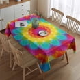 thumbnail image 2 of Colorful Tie Dye Mandala Pattern Rectangle Tablecloth 60"x84",Waterproof Polyester Rectangle Table Cloth, Wipeable Spillproof Polyester Tablecloth for Dining, Camping, Indoor and Outdoor, 2 of 5